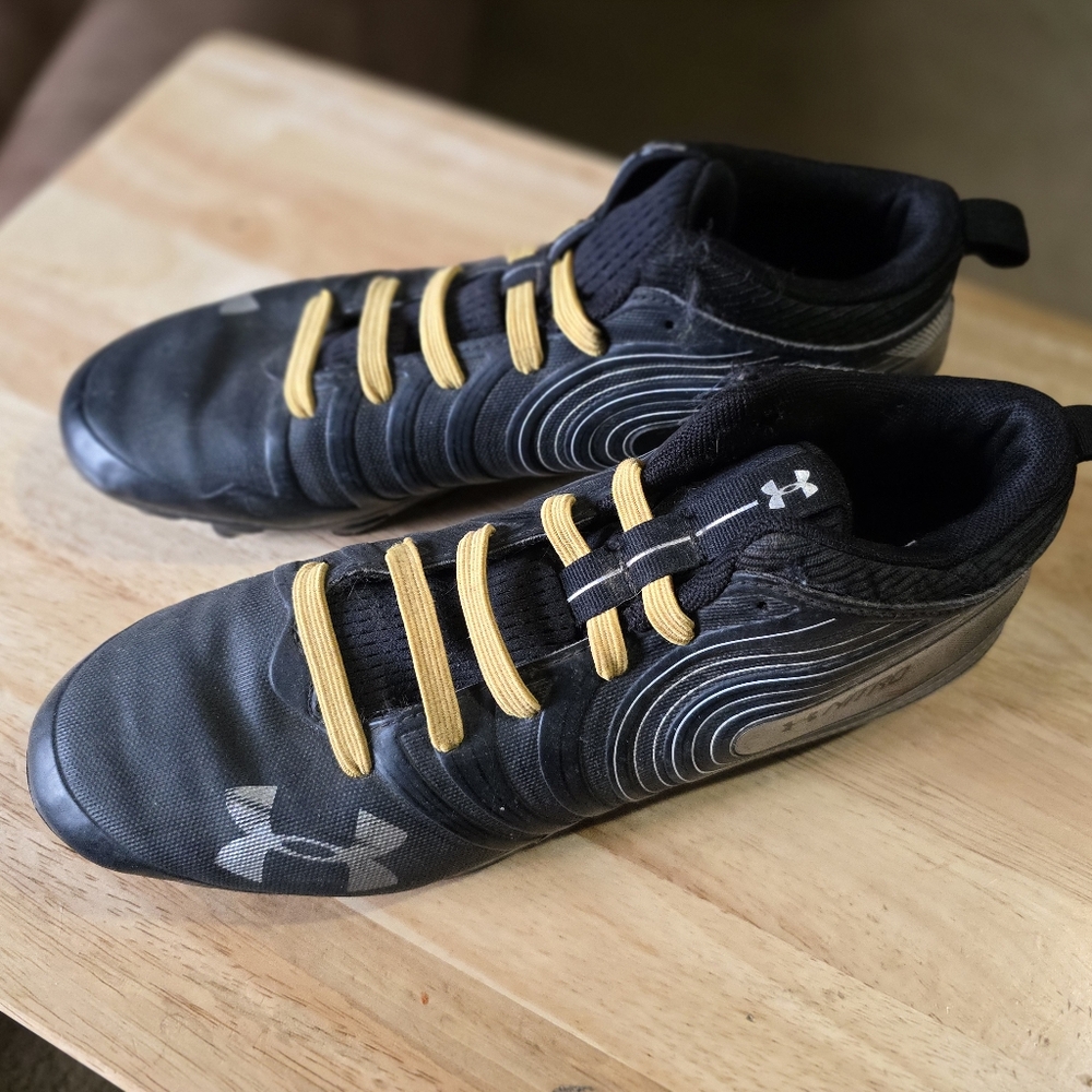 Under Armour Black and Gold Football Cleats